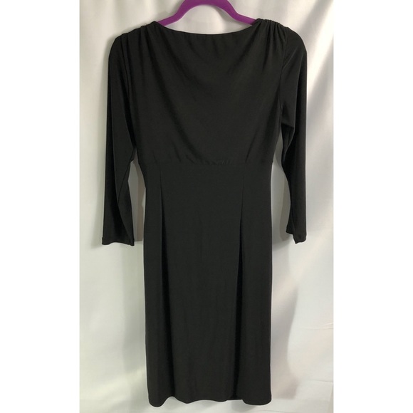 Lauren Ralph Lauren Black Ruched Dress - Size 6 - Picture 4 of 7